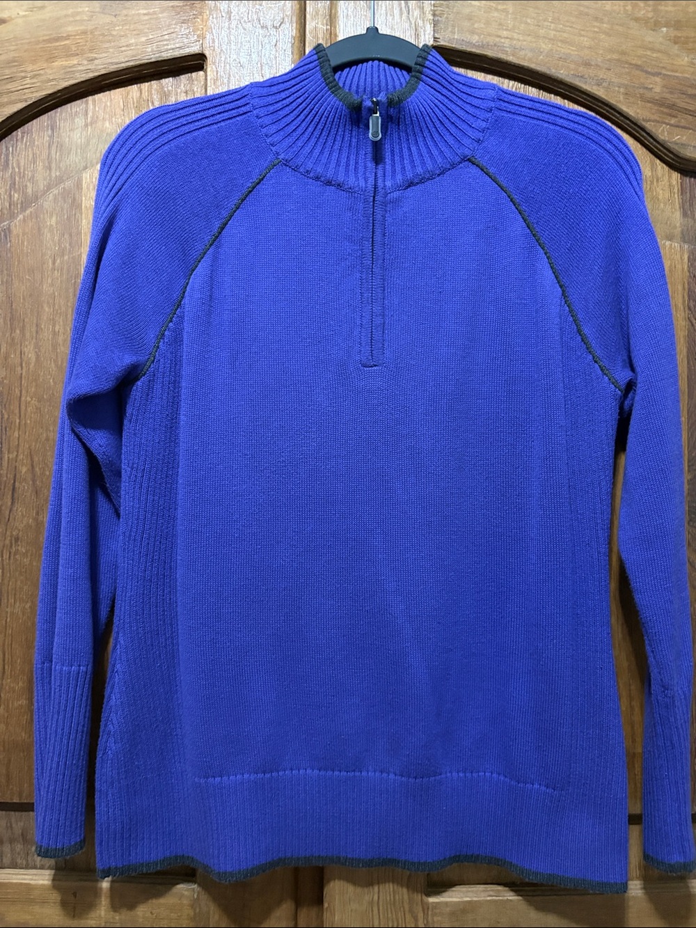 Eddie Bauer Bright Purple Half-Zip Crew Sweater